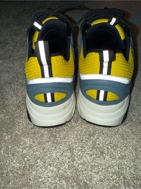 Dior Yellow, Gray and White Men's Sneakers - Dior B22 Trainer Blue Yellow